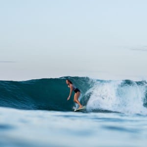 Karson surfing in Weligama