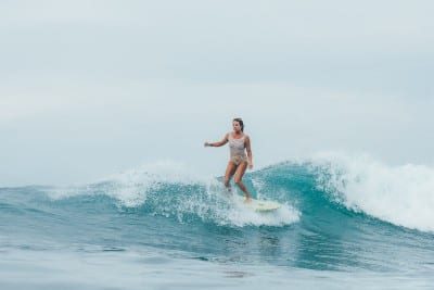 Karson surfing in Weligama